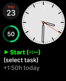 apple watch timecamp task selection