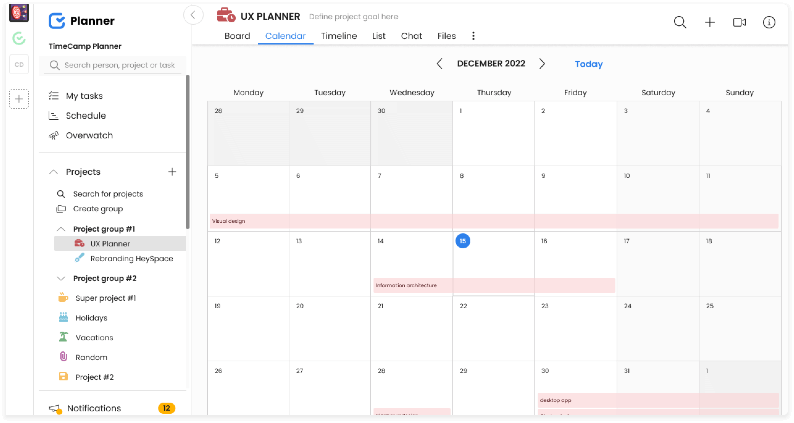 planner feature progress bar