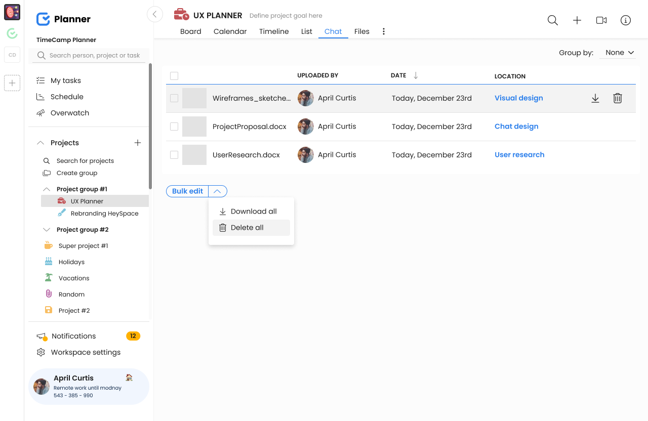 planner feature resource planning